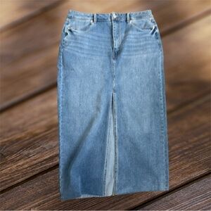 Refuge Blue Denim Maxi Skirt